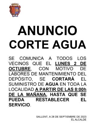 Imagen ANUNCIO CORTE AGUA