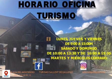 Imagen HORARIO OFICINA DE TURISMO SALLENT DE GALLEGO