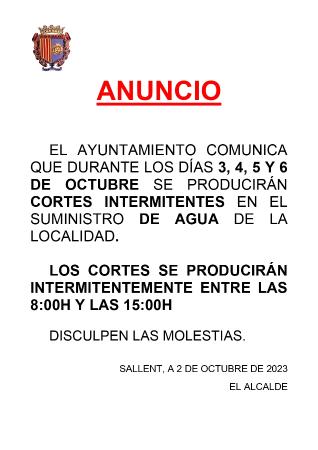 Imagen ANUNCIO CORTE AGUA