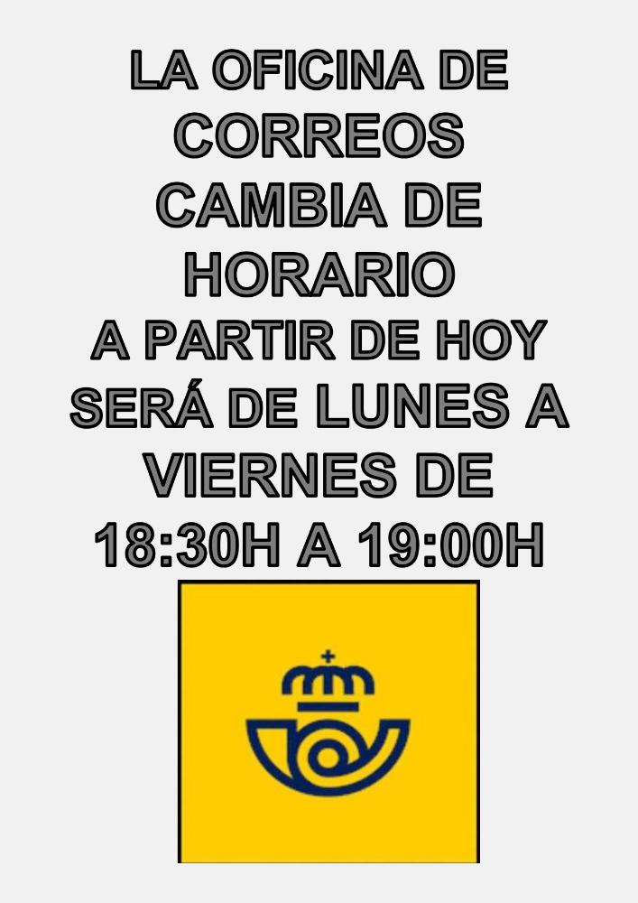 Imagen NUEVO HORARIO OFICINA DE CORREOS