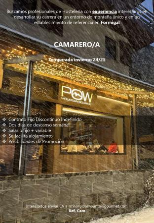Imagen PUESTO DE CAMARERO/A - POW MOUNTAIN GOURMET