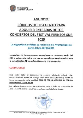 Imagen CÓDIGOS DE DESCUENTO ENTRADAS PIRINEOS SUR 2025