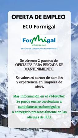 Imagen DOS PUESTOS COMO OFICIALES DE MANTENIMIENTO-ECU FORMIGAL