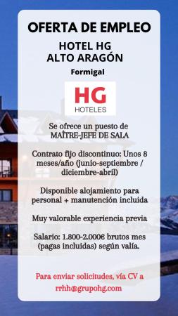 Imagen PUESTO DE MAÎTRE-HOTEL HG ALTO ARAGÓN