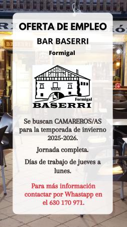 Imagen CAMAREROS/AS-BAR BASERRI