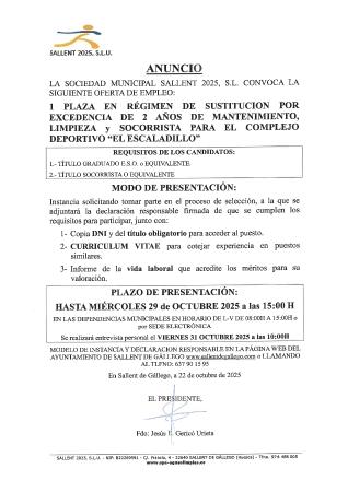 Imagen ANUNCIO OFERTA EMPLEO