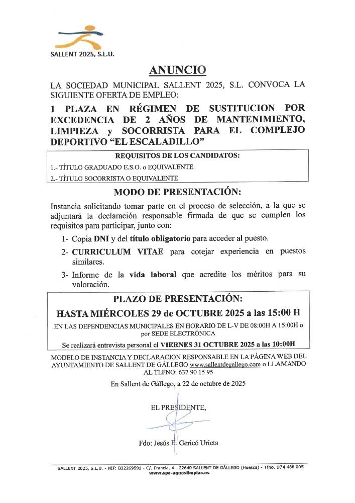 Imagen ANUNCIO OFERTA EMPLEO