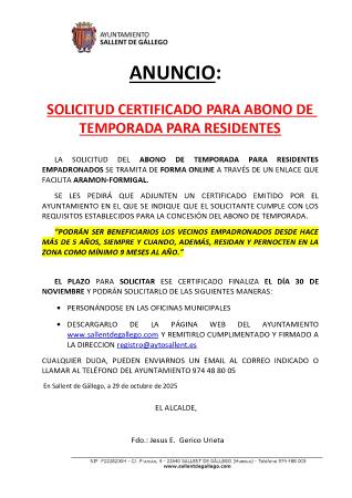 Imagen SOLICITUD CERTIFICADO ABONO TEMPORADA RESIDENTES