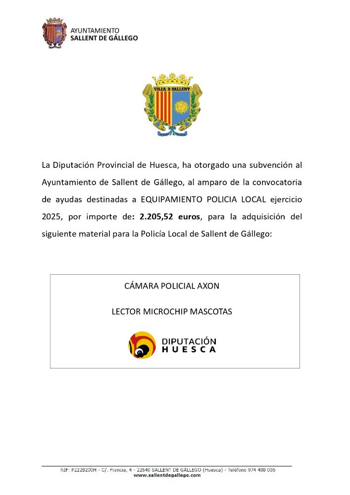 Imagen Policía Local de Sallent de Gallego