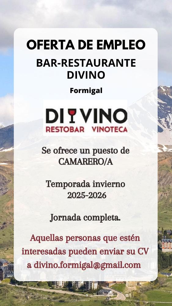 Imagen CAMARERO/A-BAR/RESTAURANTE DIVINO