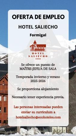 Imagen MAÎTRE-JEFE/A DE SALA-HOTEL SALIECHO