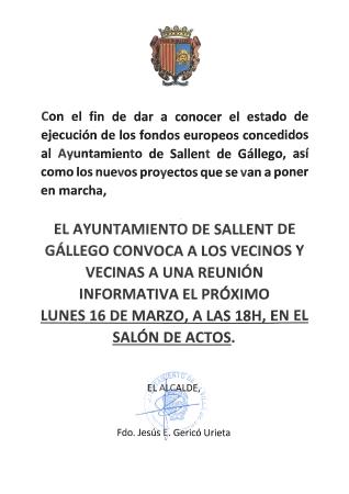 Imagen REUNIÓN INFORMATIVA SOBRE PROYECTOS MUNICIPALES