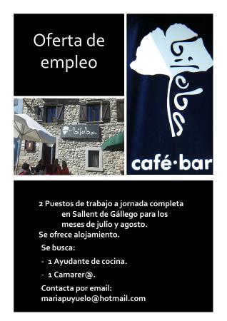 Imagen AYUDANTE DE COCINA y CAMARERO/A - BAR BILOBA