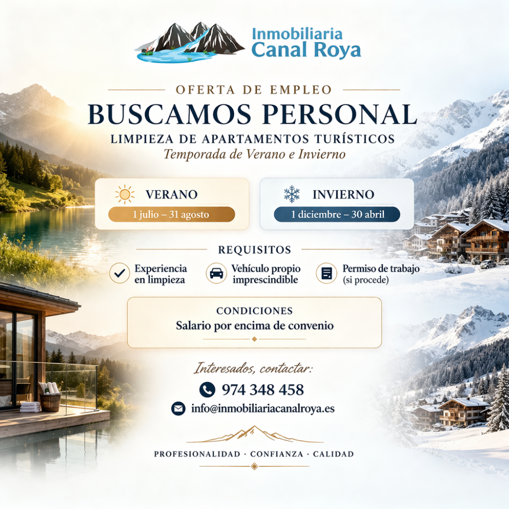 Imagen PERSONAL DE LIMPIEZA- INMOBILIARIA CANAL ROYA