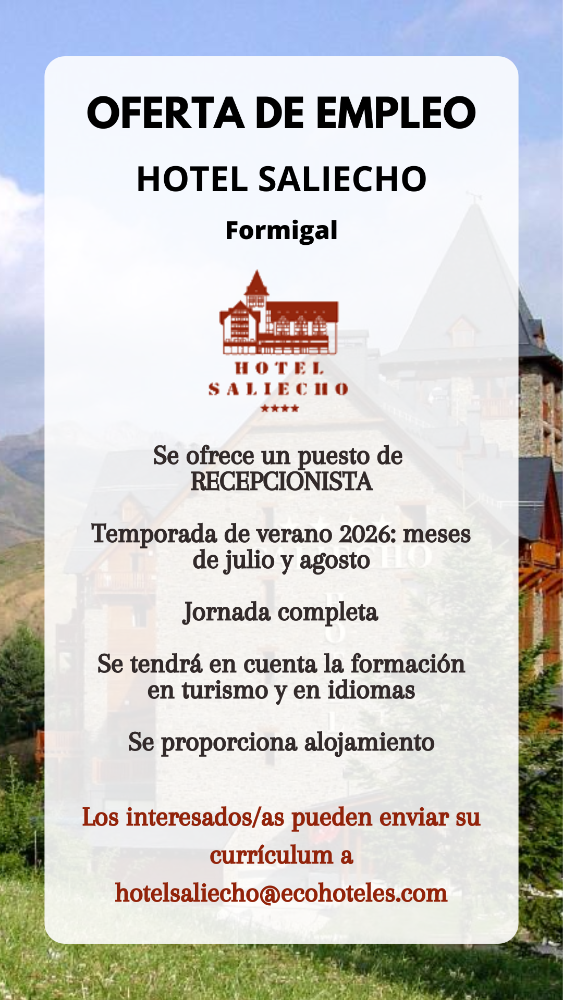 Imagen RECEPCIONISTA- HOTEL SALIECHO