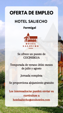 Imagen COCINERO/A - HOTEL SALIECHO
