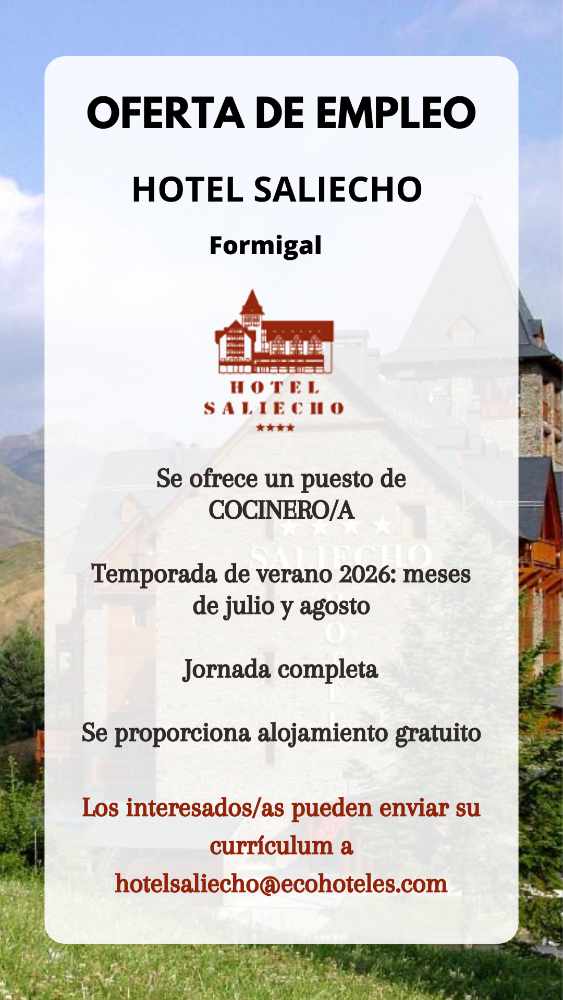 Imagen COCINERO/A - HOTEL SALIECHO