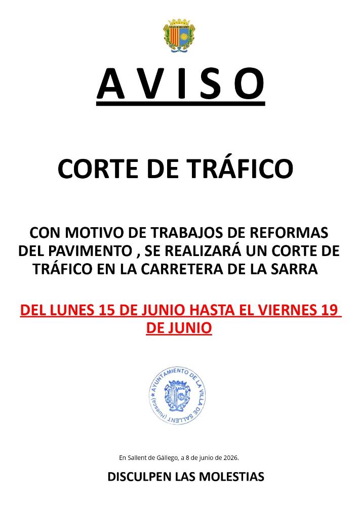 Imagen CORTE CARRETERA LA SARRA