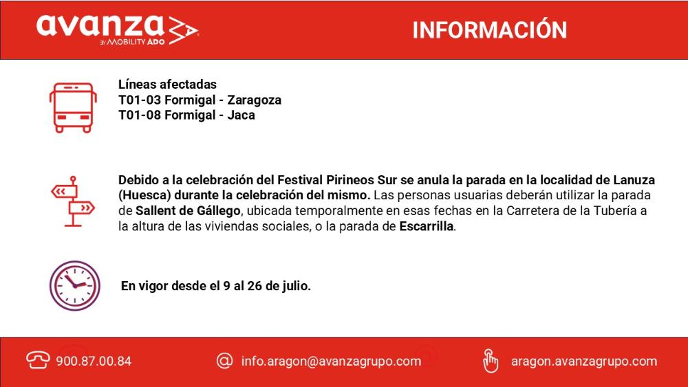 Imagen AVANZA- CAMBIO PARADA AUTOBUS Y ANULACIÓN PARADA LANUZA