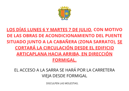 Imagen CORTES CARRETERA ZONA SARRATO