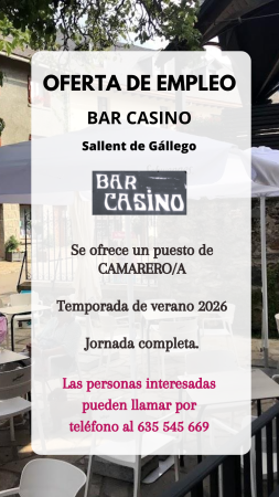Imagen CAMARERO/A - BAR CASINO