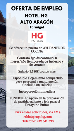 Imagen AYUDANTE DE COCINA - HOTEL HG FORMIGAL