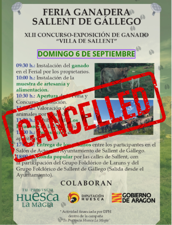Imagen CANCELACIÓN CELEBRACIÓN XLIII CONCURSO-EXPOSICIÓN DE GANADO "VILLA...