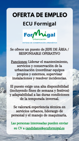 Imagen JEFE DE ÁREA / RESPONSABLE OPERATIVO - ECU FORMIGAL