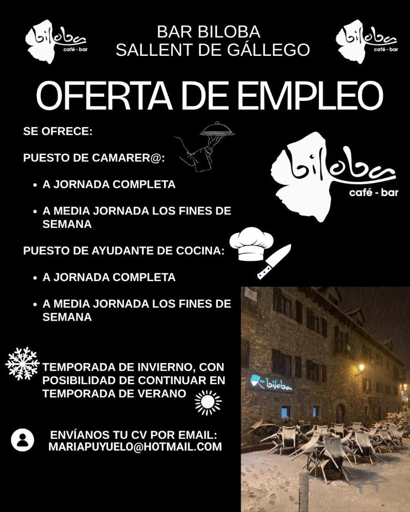 Imagen CAMAREROS/AS Y AYUDENTES DE COCINA - BAR BILOBA