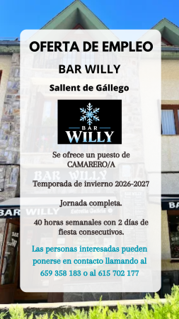 Imagen CAMARERO/A - BAR WILLY