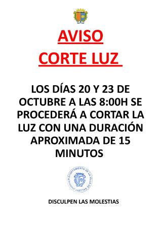 Imagen AVISO CORTE DE LUZ