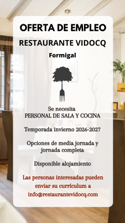 Imagen PERSONAL DE SALA Y COCINA - RESTAURANTE VIDOCQ